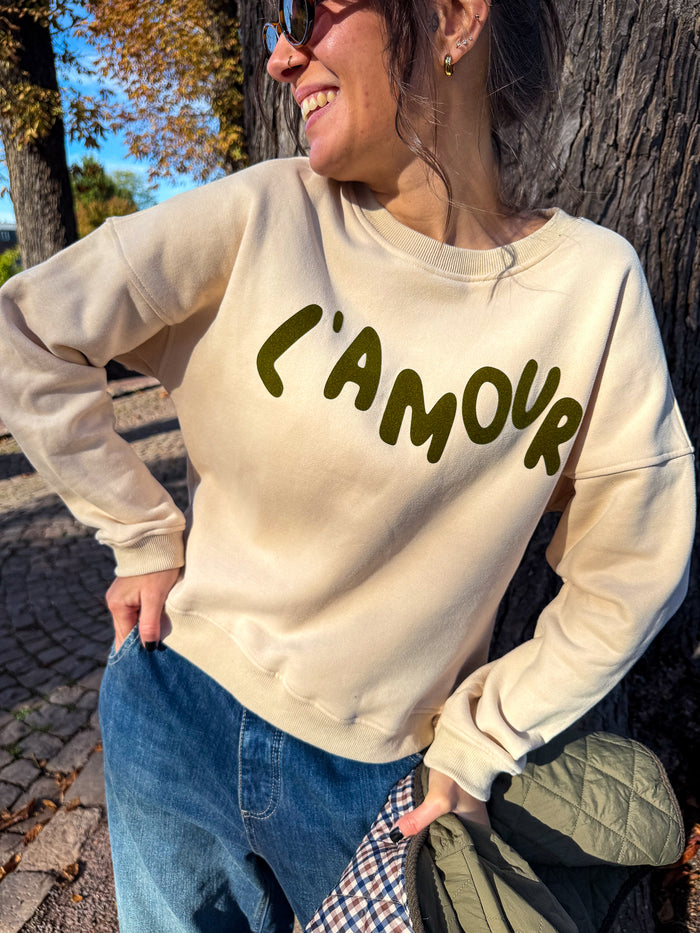 Sweat Amour Beige