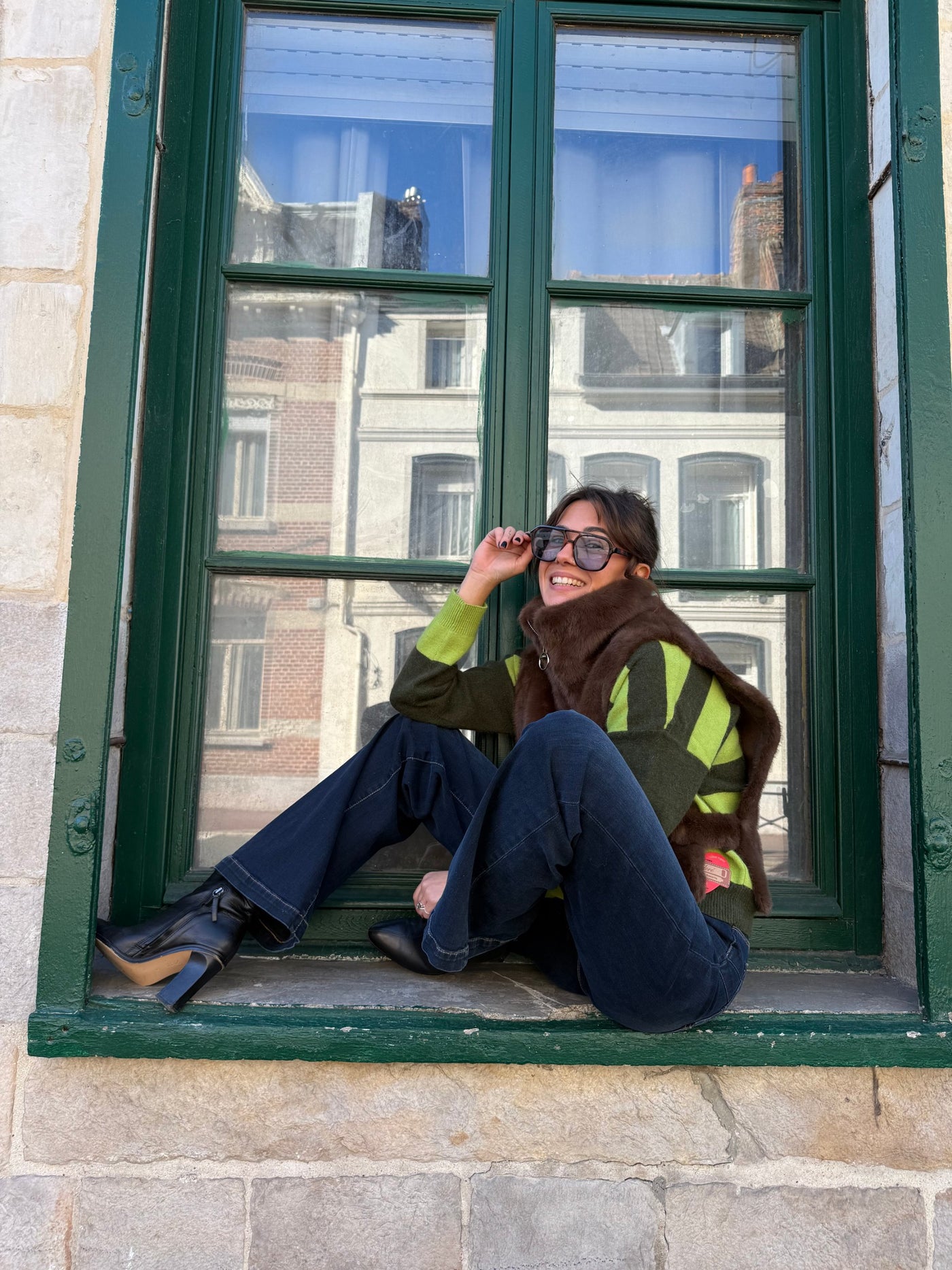 Look Rayures porté en pied, Joy & Léa Douai